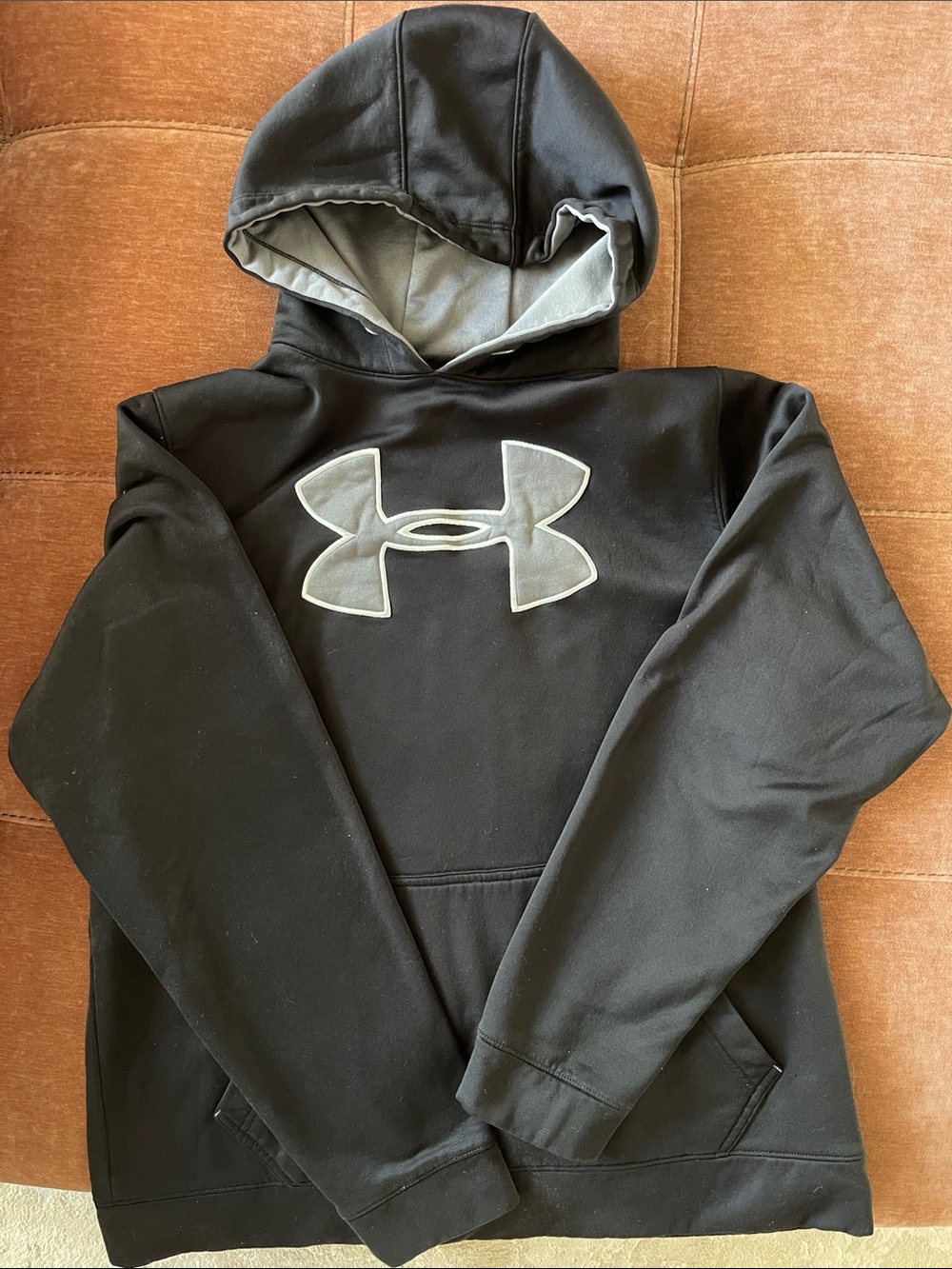 Under Armour Black Hoodie with Gray Logo & Hood Lining